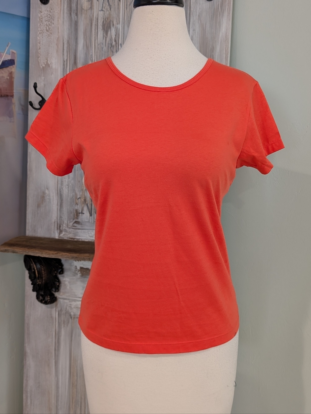 NWT Victoria's Secret Short Sleeve Crewneck Tee - Coral Red